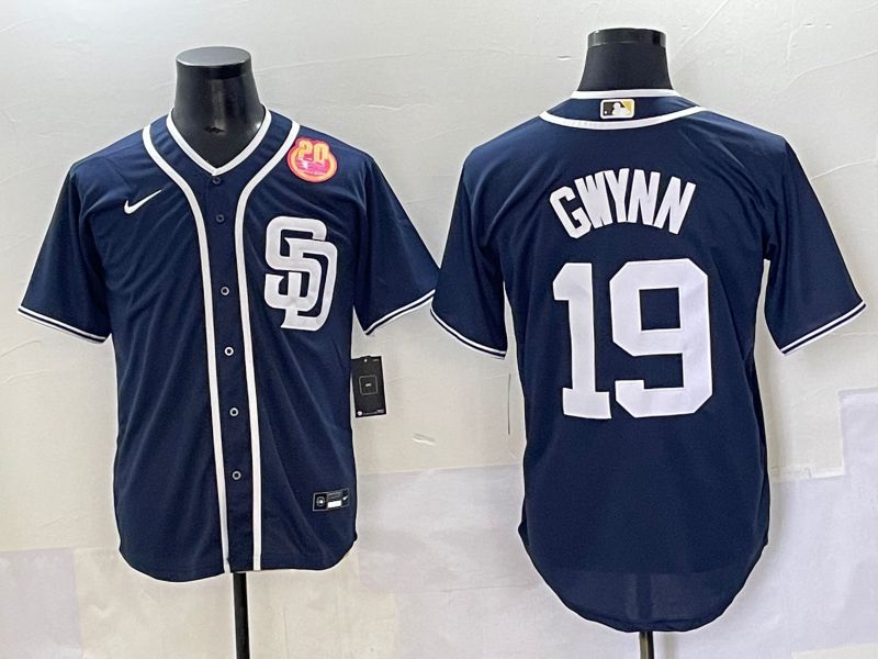 Men 2025 San Diego Padres #19 Gwynn Blue Game Nike MLB Jersey style 27